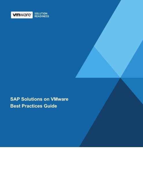 Whitepaper: SAP Solutions on VMware Best Practices Guide