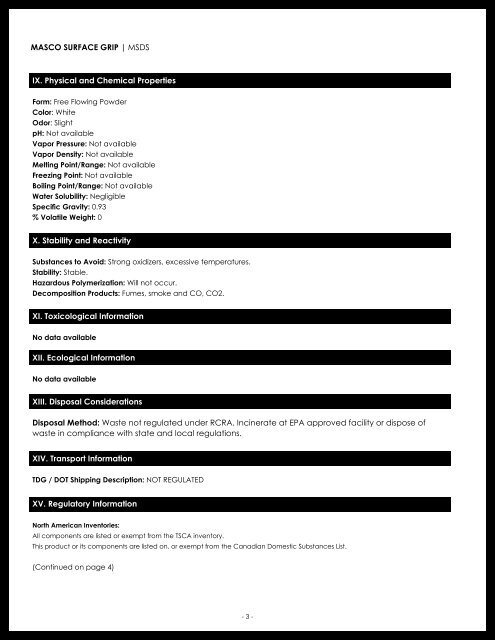 MSDS - masco.net