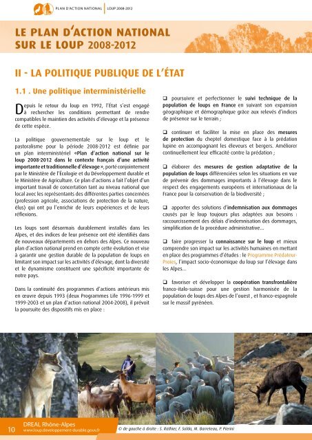 Le PLan d'action nationaL sur Le LouP 2008 – 2012