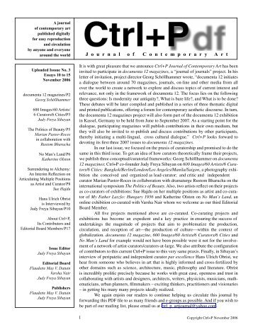 Issue 3 - CTRL+P: a journal of contemporary art