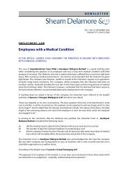 Employees with a Medical Condition - Shearn Delamore