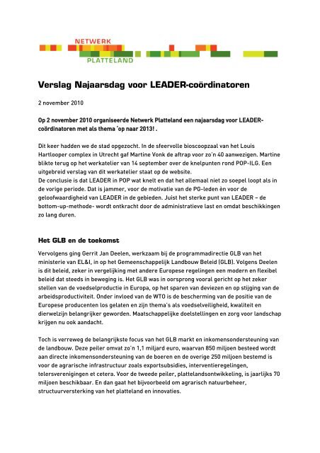 Download verslag (pdf) - Netwerk Platteland