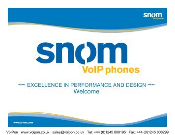 snom ONE Presentation (PDF) - VoIPon.co.uk