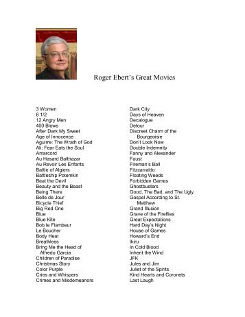 Roger Ebert's Great Movies