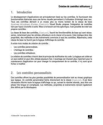 1. Introduction 2. Les contrÃ´les personnalisÃ©s - Decitre