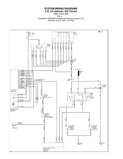Volvo 940 1994 Pdf, Air Conditioning Wiring Diagram Pdf