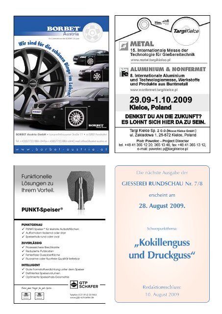 Aalener GieÃŸerei Kolloquium 2009 - VÃ–G - Verein Ã¶sterreichischer ...