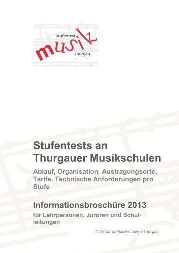 Stufentests Broschüre 2013 - Musikschulen Thurgau