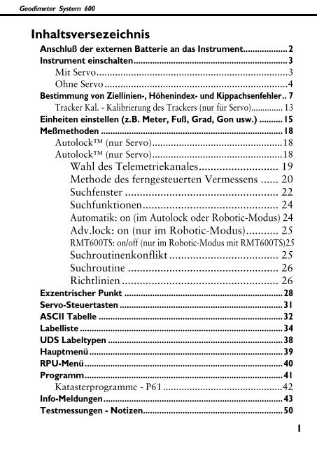 Kurzanleitung System 600