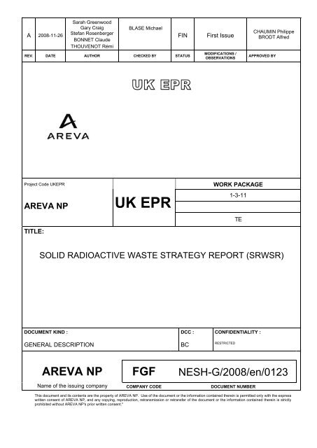 Solid Radioactive Waste Strategy Report.pdf - UK EPR