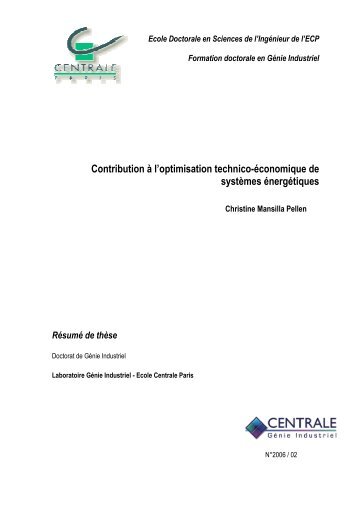 Christine MANSILLA PELLEN - Laboratoire GÃ©nie Industriel - Ecole ...