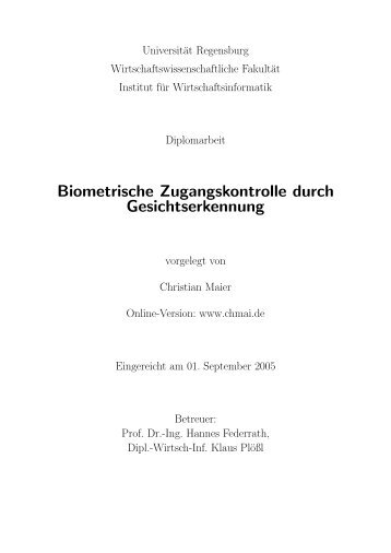 Biometrische Zugangskontrolle durch Gesichtserkennung - chmai.de