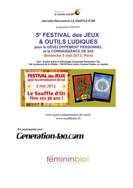 Présentation ateliers jeux (pdf) - Le Souffle d'Or