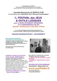 1er FESTIVAL des JEUX & OUTILS LUDIQUES ... - Le Souffle d'Or