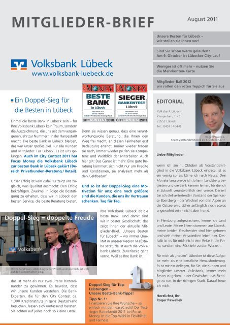 MITGLIEDER-BRIEF - Volksbank Lübeck eG
