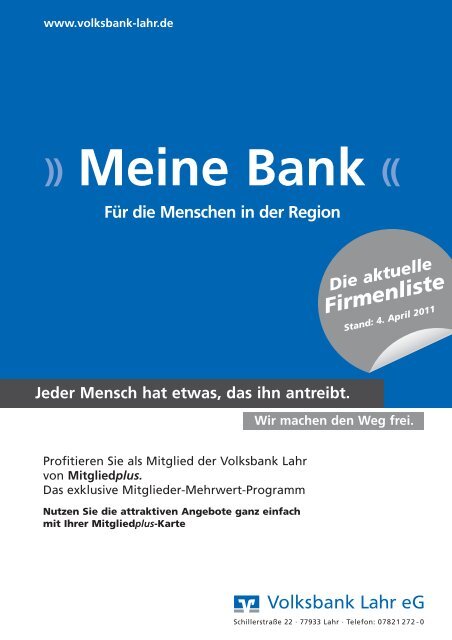 Mitgliedplus Liste_Mrz_2011_DRUCK ... - Volksbank Lahr eG