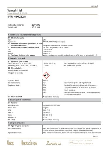 Varnostni list - Lex