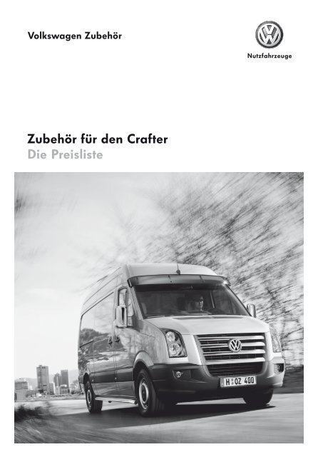 Zubehör für den Crafter Die Preisliste - Volkswagen Zubehör