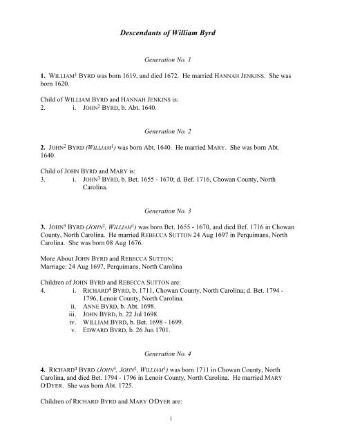 Descendants Of William Byrd Wemightbekin