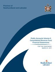 Volume II - Finance - Government of Newfoundland and Labrador