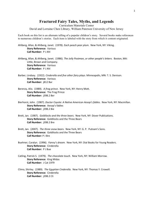 Fractured Fairy Tales Myths And Legends William Paterson Fractured Fairy Tales Myths And Legends William Paterson