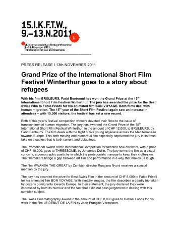 Final Press Release - Internationale Kurzfilmtage Winterthur