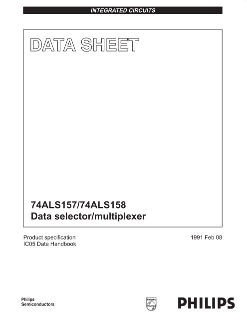 74ALS157/74ALS158 Data selector/multiplexer