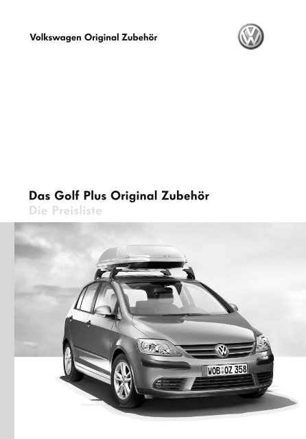 Zubehör für den Golf Die Preisliste - Volkswagen Zubehör