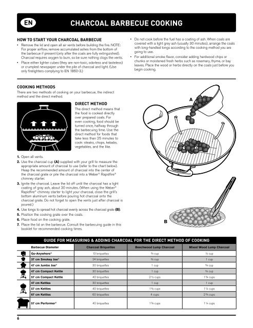 charcoal grill owner's guide guide d'utilisation du barbecue ... - Weber