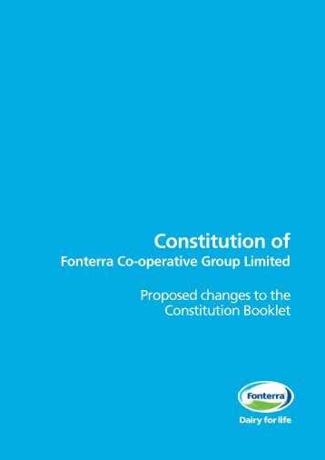 Constitution of - Fonterra