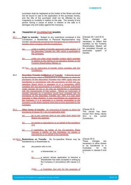 Constitution of - Fonterra