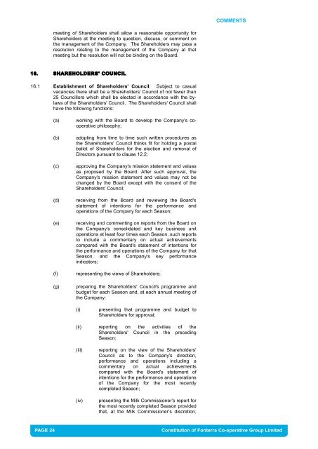 Constitution of - Fonterra