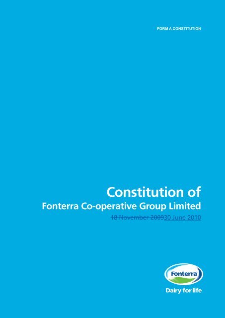 Constitution of - Fonterra