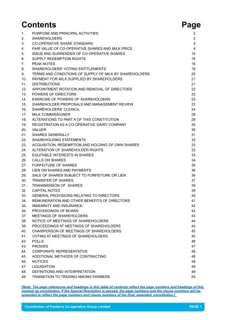 Constitution of - Fonterra