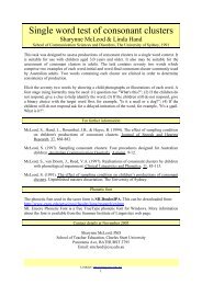 Single word test of consonant clusters - Charles Sturt University