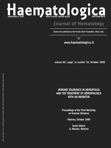 Haematologica 2000;85:supplement to no. 10 - Supplements ...