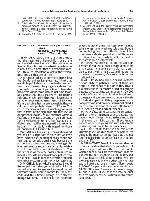 Haematologica 2000;85:supplement to no. 10 - Supplements ...