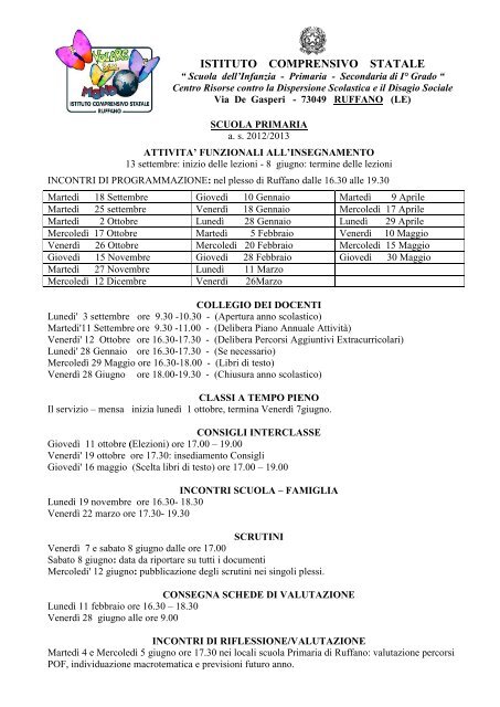 Scuola elementare incontri consigli