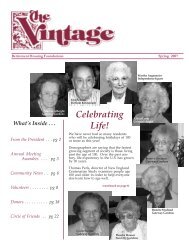 2007 Spring Vintage.pmd - Retirement Housing Foundation