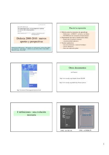 Dislexia 2000-2010 : nuevos aportes y perspectivas - Resodys