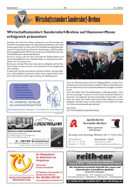 Ausgabe 09_2010 vom 07_05_2010 - Stadt Sandersdorf-Brehna