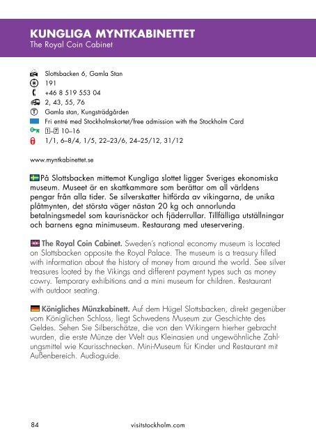 Stockholmskortet The Stockholm Card