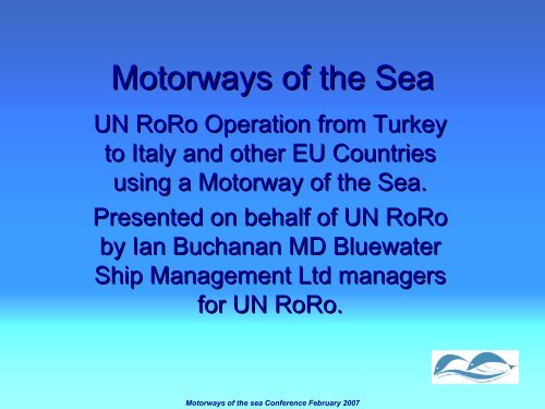 UN RoRo's Turkey-Italy Motorway of the Sea Service - Sutranet