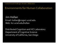 Jim Hollan - UCSD Distributed Cognition and Human Computer ...