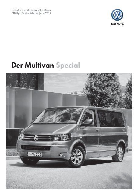 Preisliste Der Multivan Special Modelljahr 2012 - Volkswagen ...