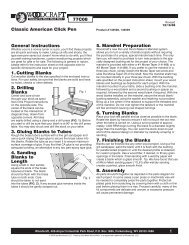 General Instructions 1. Cutting Blanks 2. Drilling Blanks ... - Woodcraft