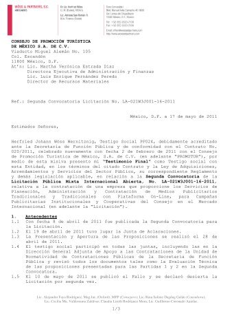 1/3 CONSEJO DE PROMOCIÃN TURÃSTICA DE MÃXICO ... - CPTM