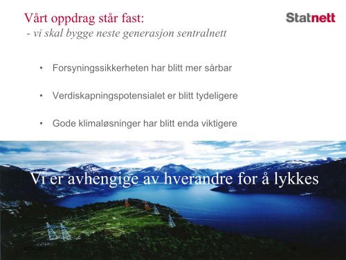 Auke Lont, Konsernsjef Statnett: Ãkt nettkapasitet - Energi Norge