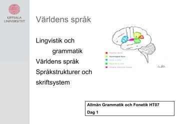 PP-presentation Dag 1 - Institutionen fÃƒÂ¶r lingvistik och filologi