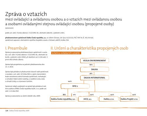 VÃ½roÄnÃ­ zprÃ¡va 2009 - Dalkia ÄeskÃ¡ republika, a.s.